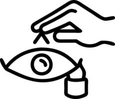 Person applying eye cream on glossy background copy space below Set A vector