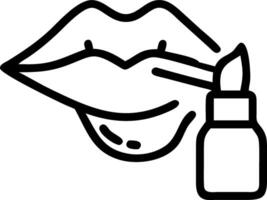 Person applying lip balm on glossy background copy space on right Set A2 vector