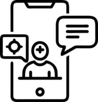 Patient consulting with AI chatbot Set 7 vector