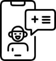 Patient consulting with AI chatbot Set 6 vector