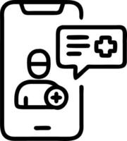 Patient consulting with AI chatbot Set 2 vector