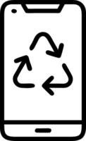 Office worker using recycling app on smartphone to log waste reduction symbolizing digital recycling Set A vector