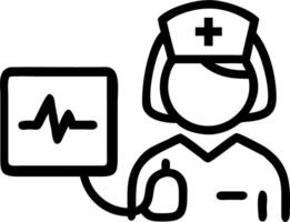 Nurse using AI powered tablet Set A vector