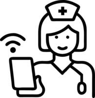 Nurse using AI powered tablet Set 8 vector