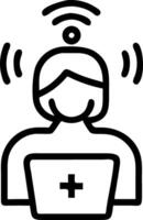 Nurse using AI powered tablet Set A3 vector