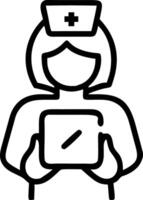 Nurse using AI powered tablet Set A5 vector