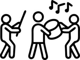 Multicultural musicians playing instruments together with copy space Set A vector