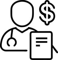 Medical office manager negotiating supplier rates on soft abstract background Set A3 vector