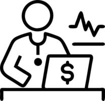 Medical financial planner analyzing budget on bokeh digital art background Set A2 vector