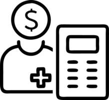 Medical billing specialist calculating costs on bokeh digital art background Set A2 vector