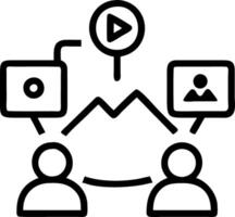 Marketing team developing digital ad campaign using virtual collaboration tools in modern office Set A vector