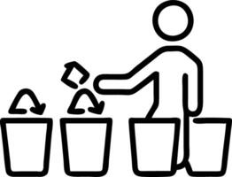 Manager setting up office recycling bins with copy space Set A vector