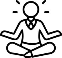 Manager practicing deep breathing in office Set 4 vector