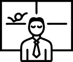 Manager practicing deep breathing exercises Set A4 vector