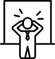 Manager practicing deep breathing exercises Set A6 vector