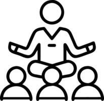 Manager leading a mindful meeting Set A4 vector