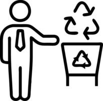 Manager implementing office recycling program Set 2 vector