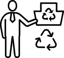 Manager implementing office recycling program Set A vector
