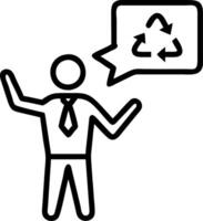Manager encouraging employees to recycle in office setting Set A vector