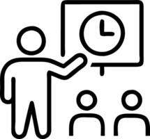 Manager conducting a time management workshop for employees vector