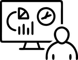 Manager conducting KPI tracking on digital platform with real time data display in a modern workspace Set A vector