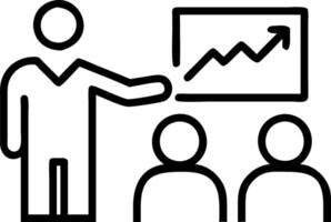 Manager conducting a team meeting with growth projections Set 4 vector