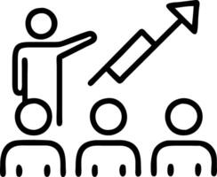 Manager conducting a team meeting with growth projections Set 5 vector