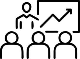 Manager conducting a team meeting with growth projections Set 2 vector