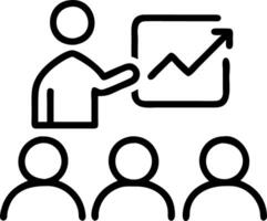 Manager conducting a team meeting with growth projections Set 6 vector