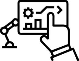 Manager analyzing data from automated systems Set A2 vector