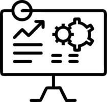 Manager analyzing data from automated quality assurance system on digital display Set A vector