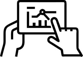 Manager analyzing data from automated systems Set A4 vector