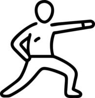 Man practicing tai chi with soft abstract background copy space on left Set A vector