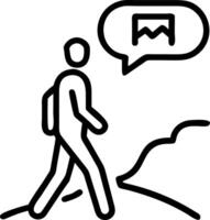 Man walking in nature with thoughtful expression Set A vector