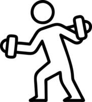 Man performing a home workout with weights copy space on left Set A vector
