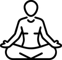 Man meditating with macro shot in futuristic setting copy space below vector