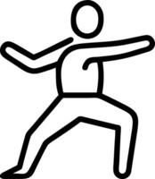Man practicing tai chi with bokeh digital art background copy space on left Set A vector