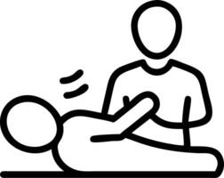 Man enjoying a hot stone massage at home copy space on right Set A vector