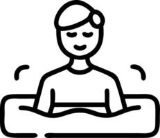 Man doing a home spa session with plain background copy space below Set A vector