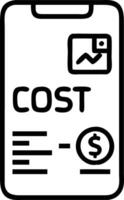 Macro view of logistics cost dashboard on smartphone Set A vector