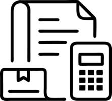 Macro view of cost calculator and shipment invoice Set A vector
