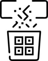 Macro shot of QR code on office recycling bin for app integration Set A vector