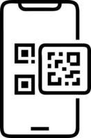 Macro shot of QR code being scanned by a smartphone in retail setting Set A vector