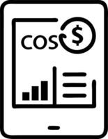Macro shot of logistics cost dashboard on tablet Set A vector
