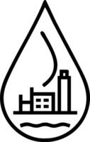Macro shot of oil drop with industrial landscape reflection and copy space Set A vector