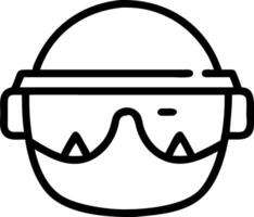 Macro shot of industrial workers eye wearing protective goggles with reflections Set A vector