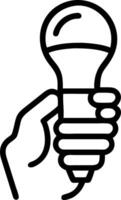 Macro shot of LED light bulb in hand symbolizing energy efficient technology Set A vector