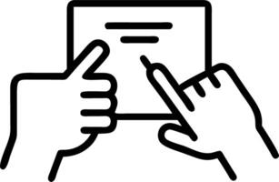 Macro shot of hands using smart pens on digital tablets for collaborative sketching copy space on left Set A vector