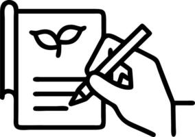 Macro shot of hands using eco friendly pen to write green investment notes Set A vector