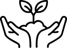 Macro shot of hands holding soil with a young sprout representing growth and renewal Set A vector